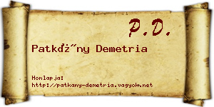 Patkány Demetria névjegykártya
